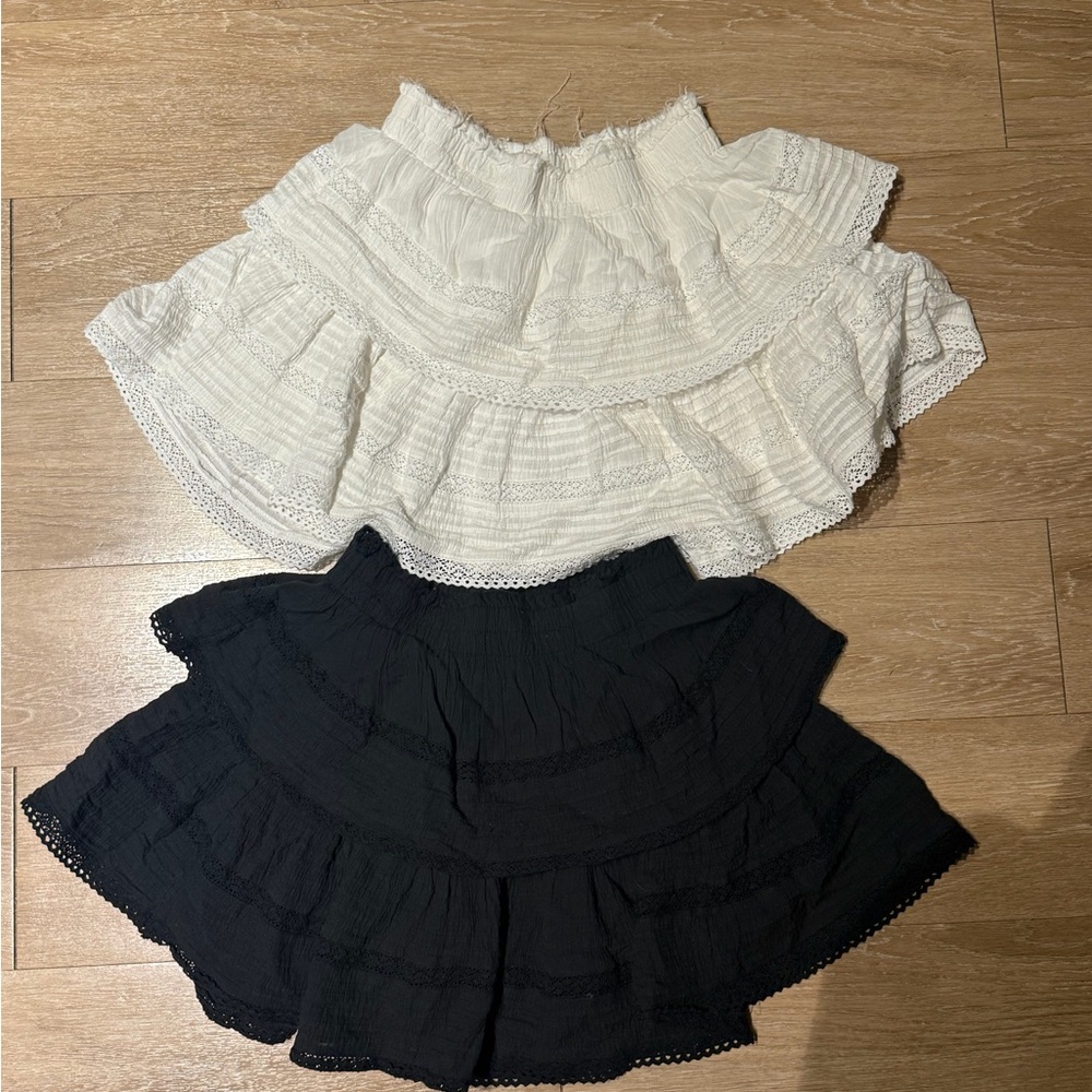 Aerie Black and White Mini Skirt Duo